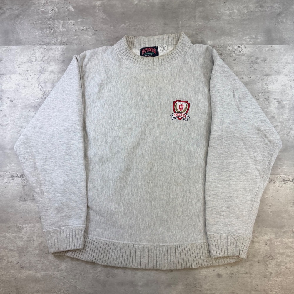 Vintage Nutmeg Indiana University Hoosiers Sweatshirt Gray Crewneck Medium IU